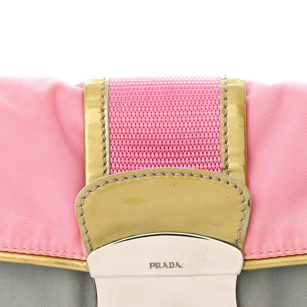 Nylon Vernice Belt Bag Pink Gray