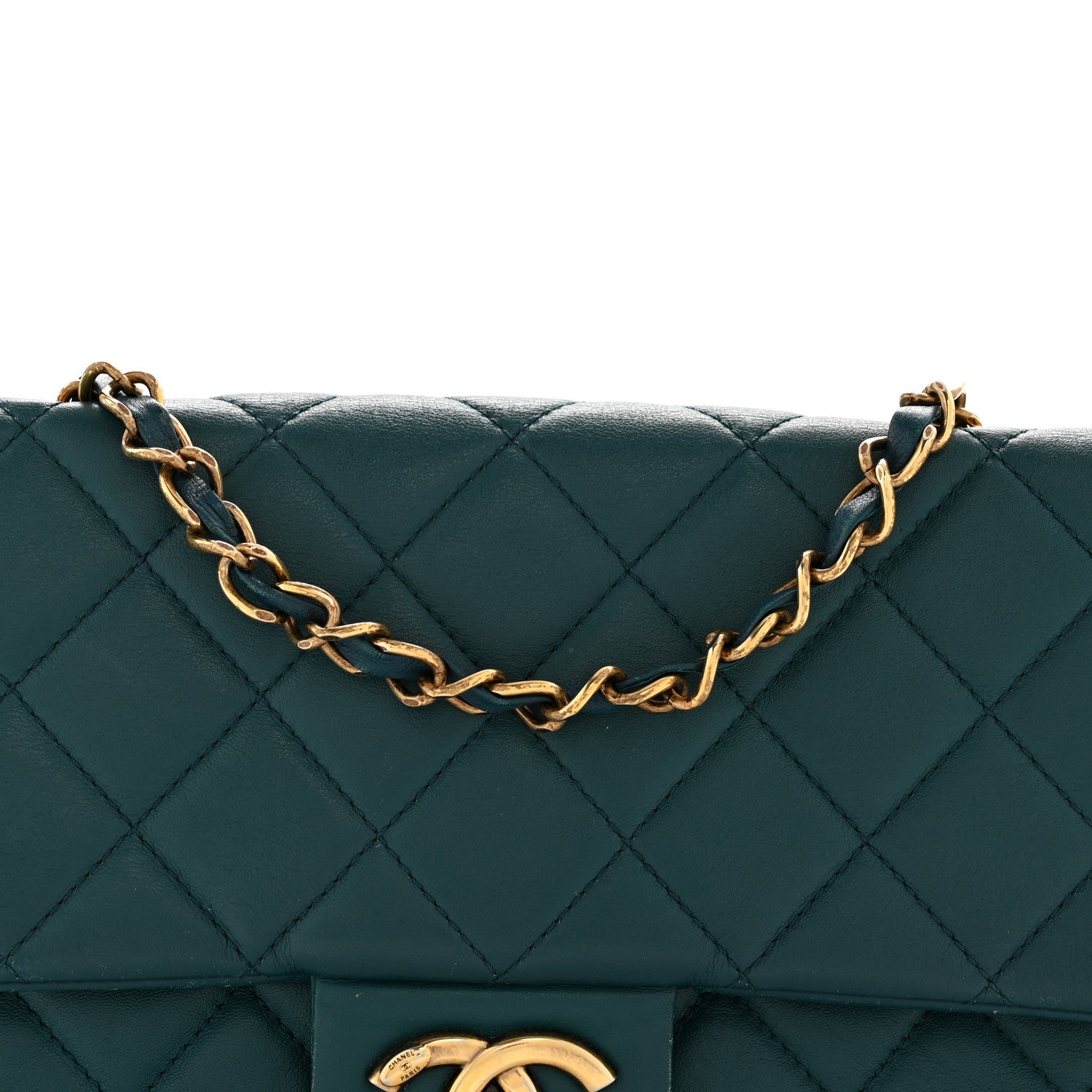 Calfskin Quilted East West Flap Dark Blue