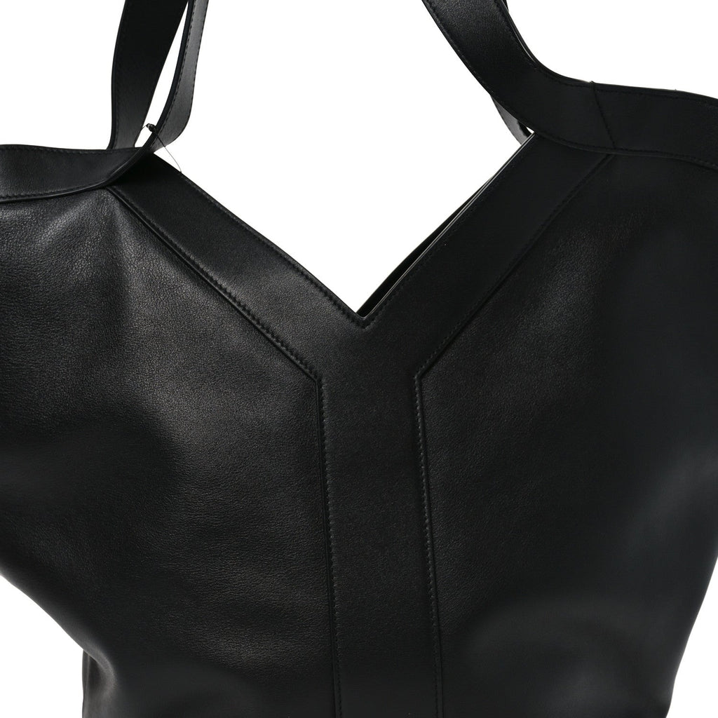Santorini Lux Calfskin Y Drawstring Tote Black