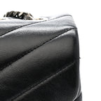Calfskin Y Quilted Monogram Medium Loulou Chain Satchel Black