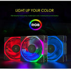 Computer Case Fan High-speed Chassic Fan Double-Sided Light-emitting Computer Mute Desktop Cooling Fan 16 Lights Fan 2000 Rpm; 3pin+4pin; T11