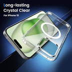 Entronix [Magnetic] Case Compatible with iPhone 15 - [Hard Back] Thick Clear