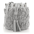 Paillettes Mate Bucket Bag Argento