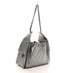 Metallic Caviar Quilted Small Chanel 25 Handbag Anthracite