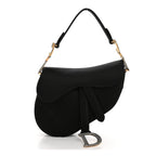 Satin Crystal Mini Saddle Bag Black