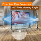 120" Portable Projector Screen with Stand, Foldable & Anti-Crease, HD 4K Movie Screen for Outdoor/Indoor Use, Home Theater, Parties & Business Presentations - Includes Carry Bag