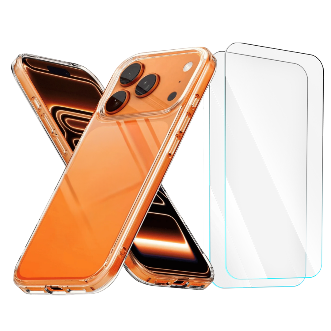 Entronix Bundle Compatible with iPhone 17 Pro - [Hard] Clear Case & 2 Clear Screen Protectors