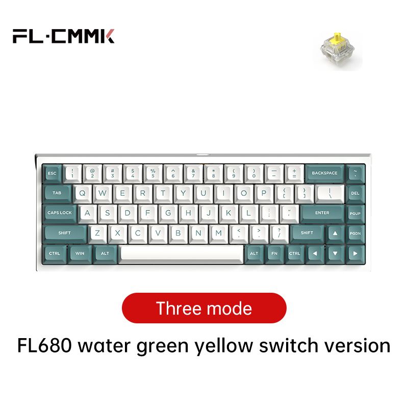 Three-Mode Mechanical Keyboard 68 Keys RGB Hot-Swappable 2.4G Wireless Bluetooth Wired Win/Mac/iPad - -G Yellow switch3