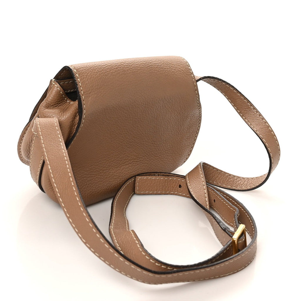 Calfskin Mini Marcie Round Crossbody Bag Nut