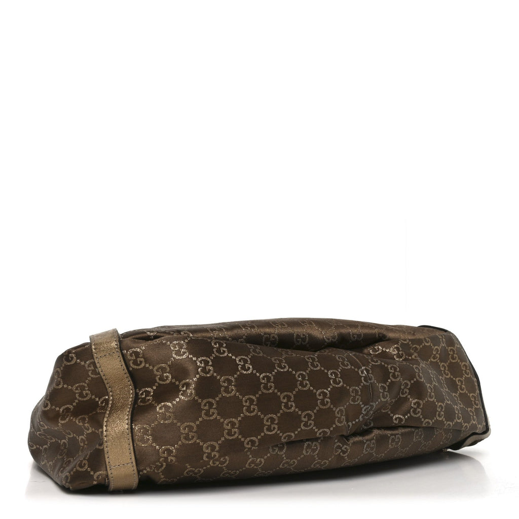Satin Monogram Medium Abbey Shoulder Bag Bronze