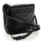 Calfskin Y Quilted Monogram Monochrome Toy Loulou Crossbody Bag Black