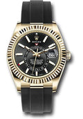 Rolex Yellow Gold Sky-Dweller  - Black Index Dial - Oysterflex Bracelet - 326238 bki
