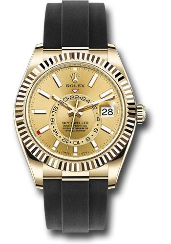 Rolex Yellow Gold Sky-Dweller  - Champagne Index Dial - Oysterflex Bracelet - 326238 chi