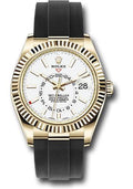 Rolex Yellow Gold Sky-Dweller  - White Index Dial - Oysterflex Bracelet - 326238 wi