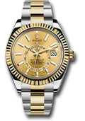 Rolex Yellow Rolesor Sky-Dweller  - Champagne Index Dial - Oyster Bracelet - 326933 ch