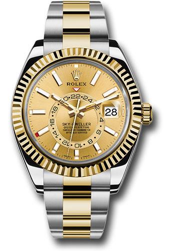 Rolex Yellow Rolesor Sky-Dweller  - Champagne Index Dial - Oyster Bracelet - 326933 ch