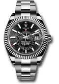 Rolex White Rolesor Sky-Dweller  - Black Index Dial - Oyster Bracelet - 326934 bk