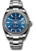 Rolex White Rolesor Sky-Dweller  - Blue Index Dial - Oyster Bracelet - 326934 bl
