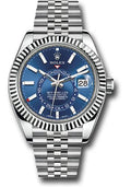 Rolex Oyster Perpetual White Rolesor Sky-Dweller  - Blue Index Dial - Jubilee Bracelet - 326934 blij