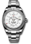 Rolex White Rolesor Sky-Dweller  - White Index Dial - Oyster Bracelet - 326934 wh