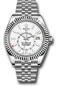 Rolex Oyster Perpetual White Rolesor Sky-Dweller  - White Index Dial - Jubilee Bracelet - 326934 wij