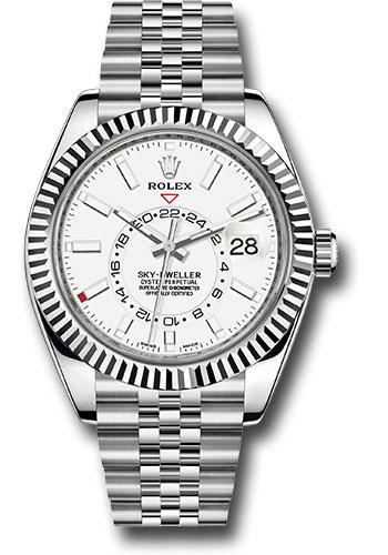 Rolex Oyster Perpetual White Rolesor Sky-Dweller  - White Index Dial - Jubilee Bracelet - 326934 wij