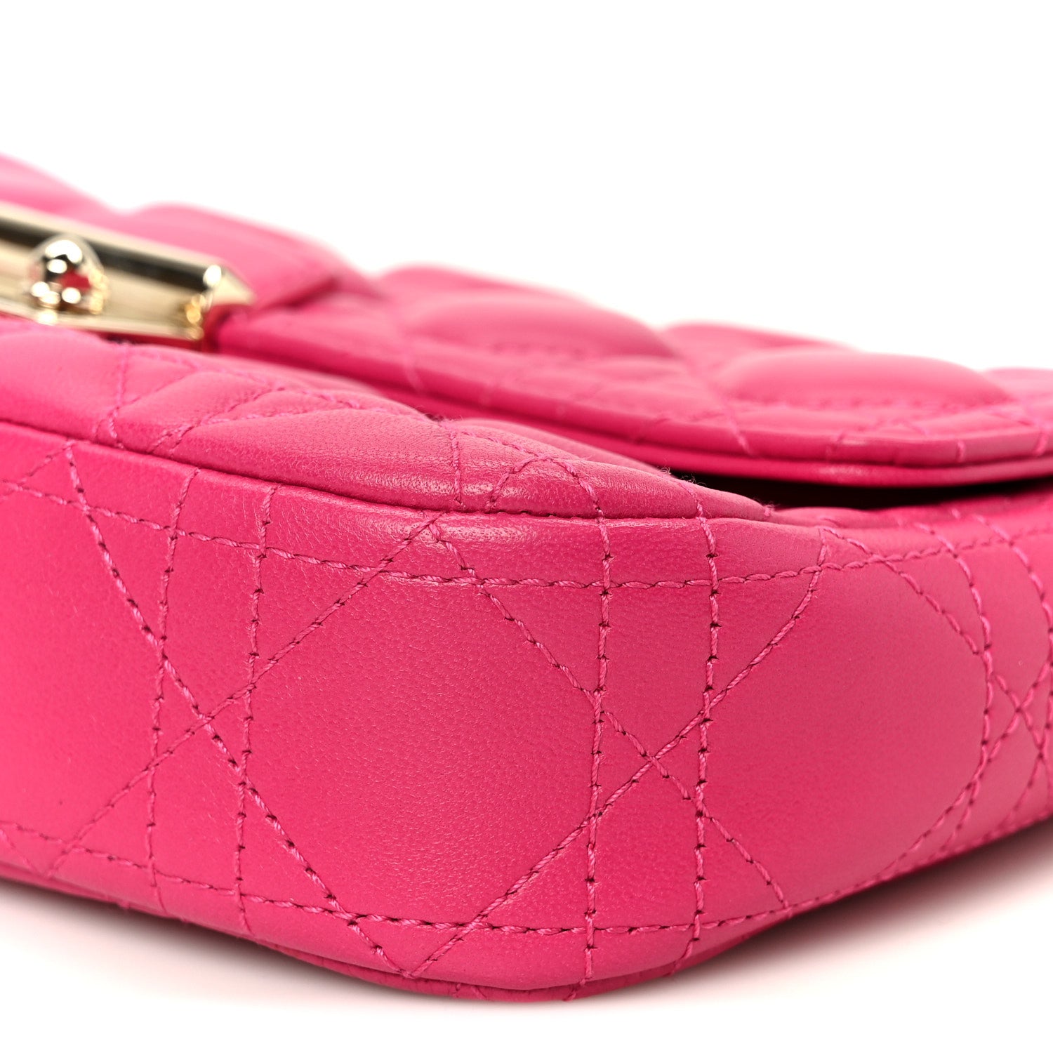 Lambskin Cannage Miss Dior Promenade Pouch Fuchsia