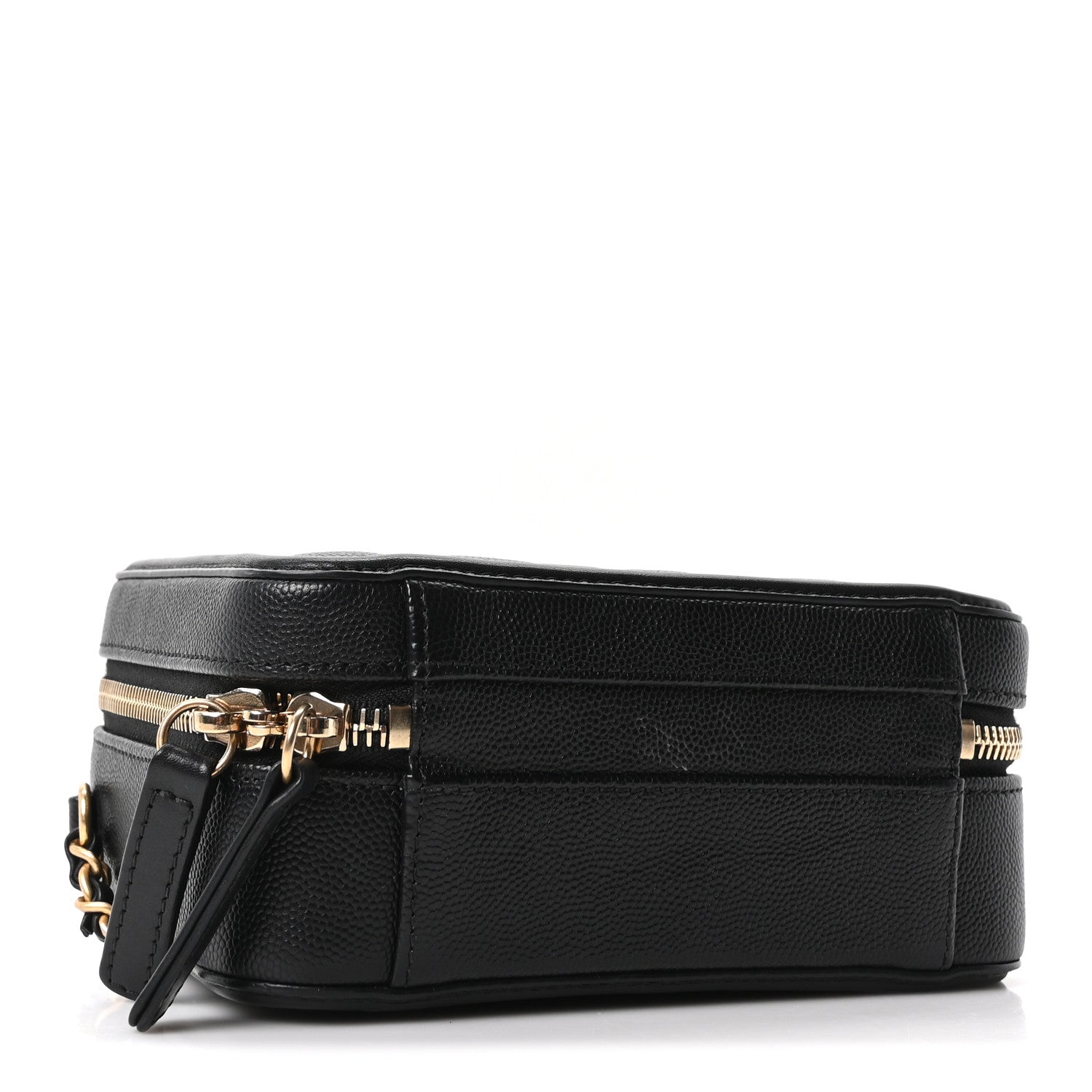 Caviar Quilted Small CC Filigree Vanity Case Black