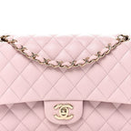 Caviar Quilted Medium Double Flap Light Pink