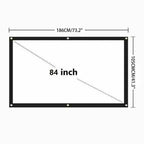 Portable Foldable Projector Screen 16:9 HD Outdoor Home Cinema Theater 3D Movie - 84 in