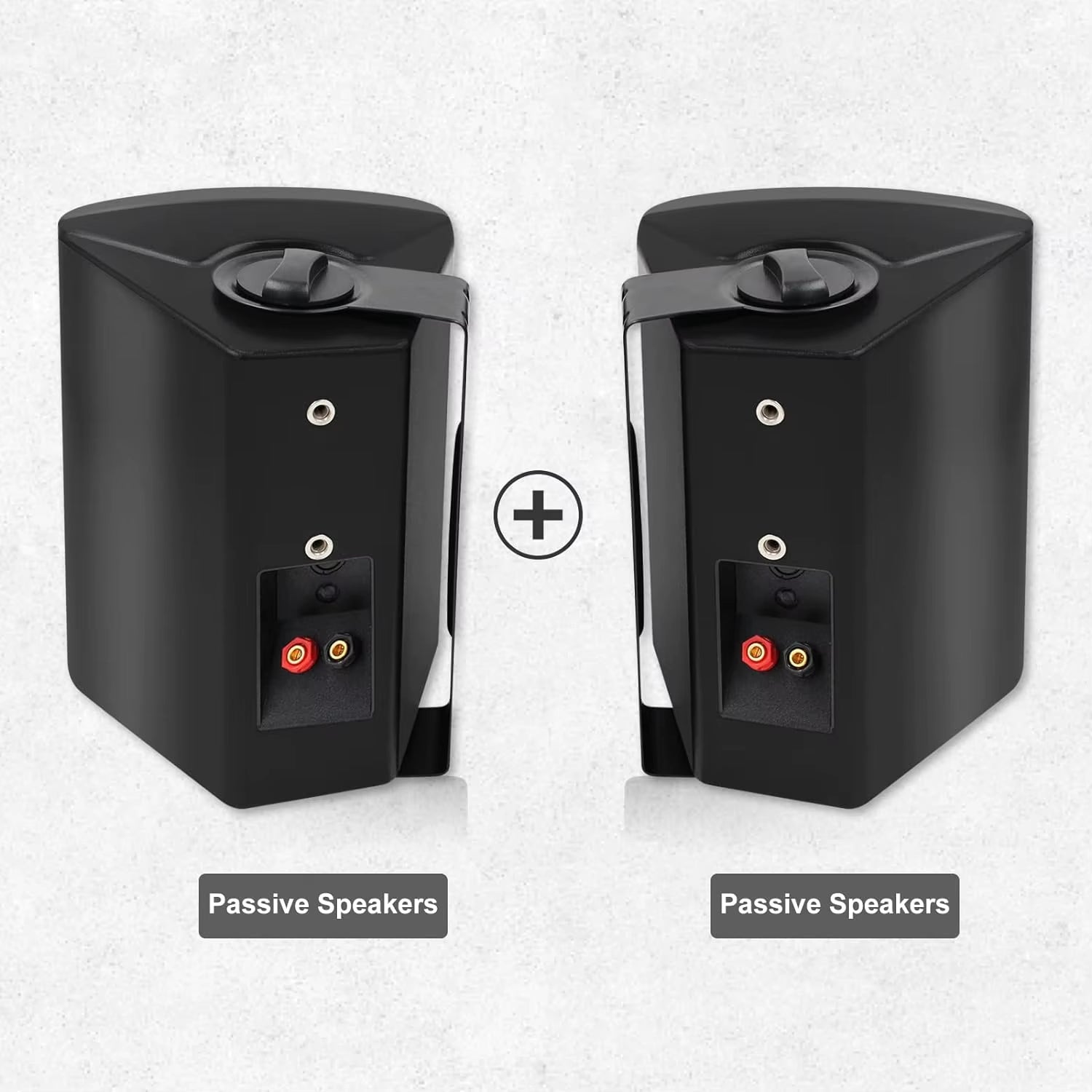 5.25-Inch 300W Indoor/Outdoor Waterproof Dual Speaker System for Home Theater Wall Mount - Black