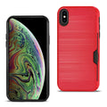 Reiko Iphone Xs Max Slim Armor Hybrid Case With Card Holder In Red