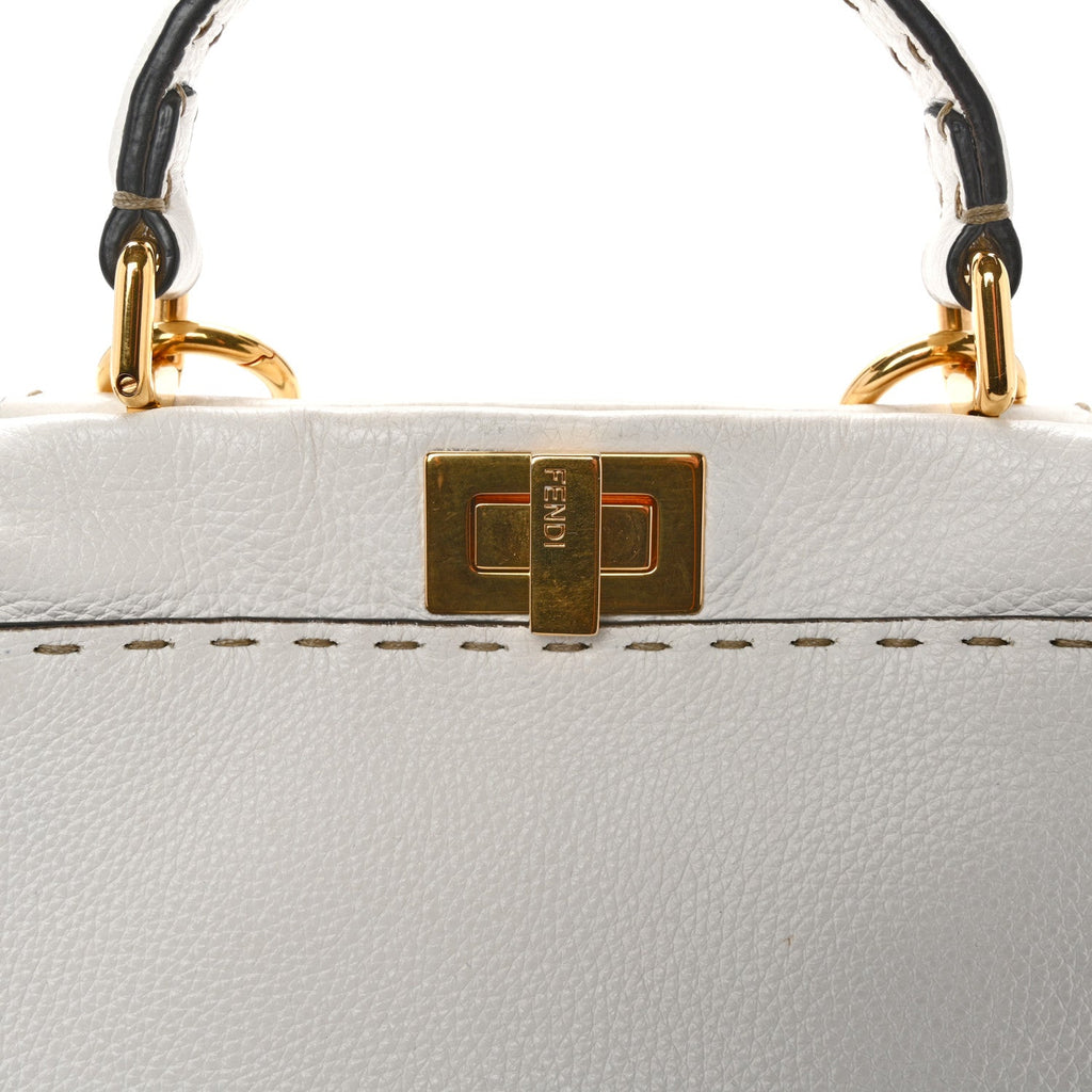 Cuoio Romano Selleria Mini Peekaboo Iconic Satchel White