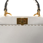 Cuoio Romano Selleria Mini Peekaboo Iconic Satchel White