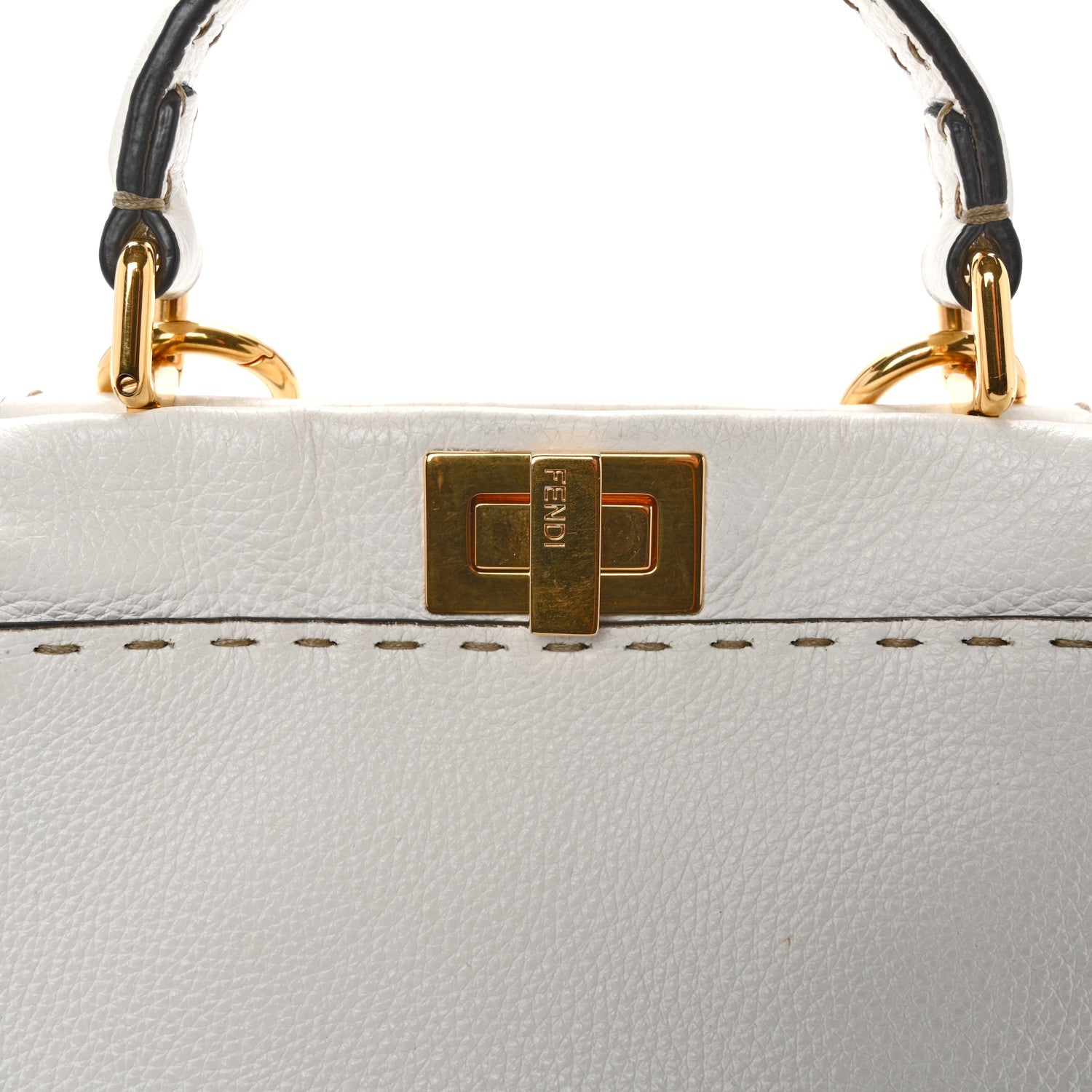 Cuoio Romano Selleria Mini Peekaboo Iconic Satchel White