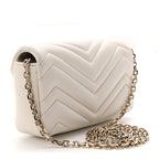 Lambskin Matelasse Mini GG Marmont Shoulder Bag White