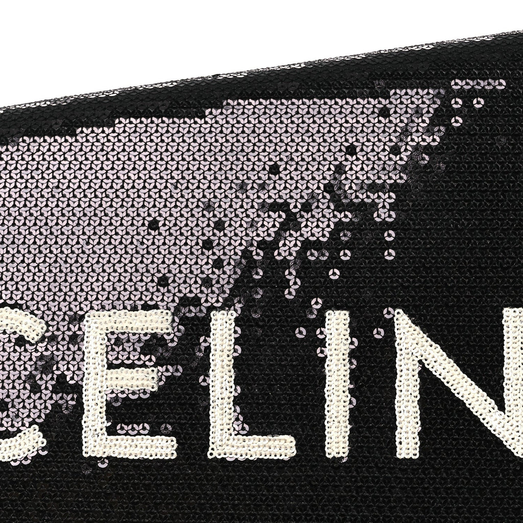 Sequin Asymetric Clutch  Black White