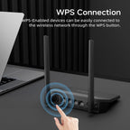 2.4GHz WiFi Router with WISP Wireless Repeater Mode Internet Router for Smart Home - Guest Network, Internet Access Control, Speed Limit, WPA2, WLAN Schedule, WPS, IPTV, Easy Setup (T1 Pro)