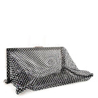 Mesh Crystal Medium Fanny Shoulder Bag Black