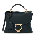 Calfskin Embossed Small Margot Top Handle Divisa Green
