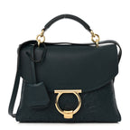 Calfskin Embossed Small Margot Top Handle Divisa Green