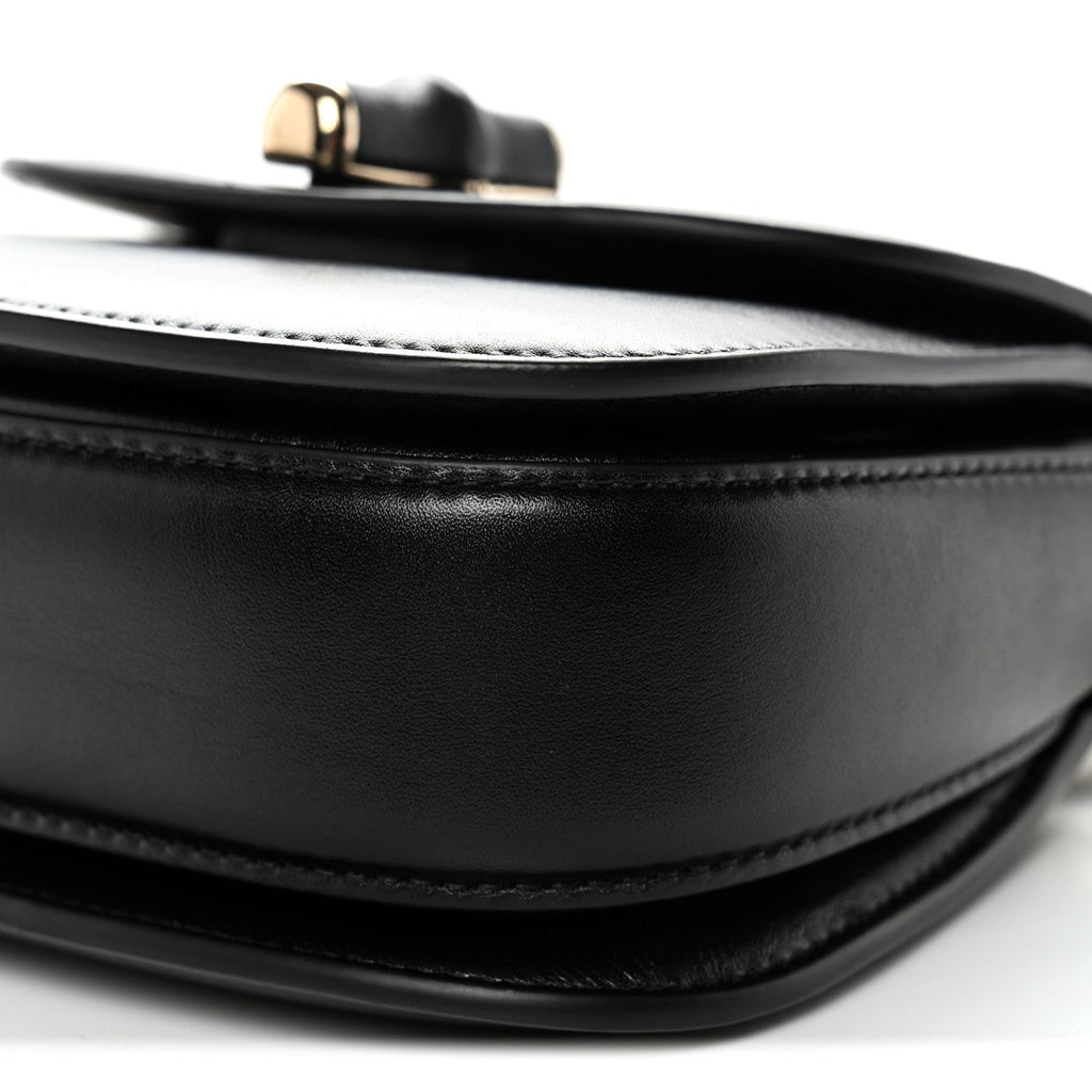 Boarded Dyana Lux Calfskin Web Monochrome Mini Bamboo 1947 Top Handle Bag Black