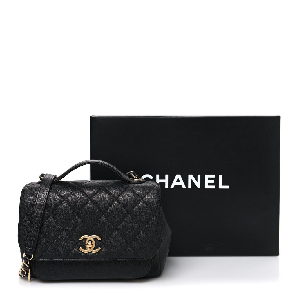 Caviar Quilted Medium Business Affinity Flap Black