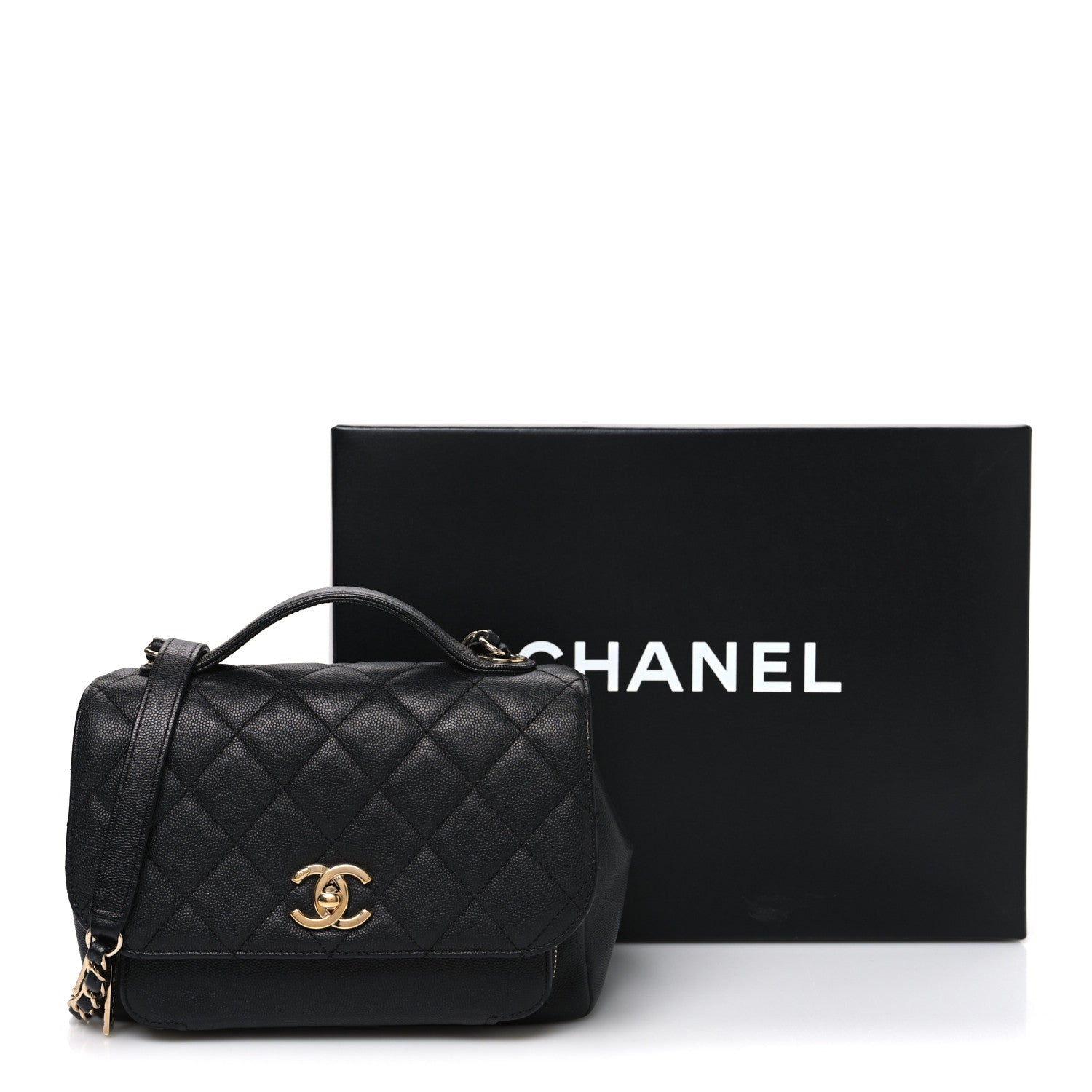 Caviar Quilted Medium Business Affinity Flap Black