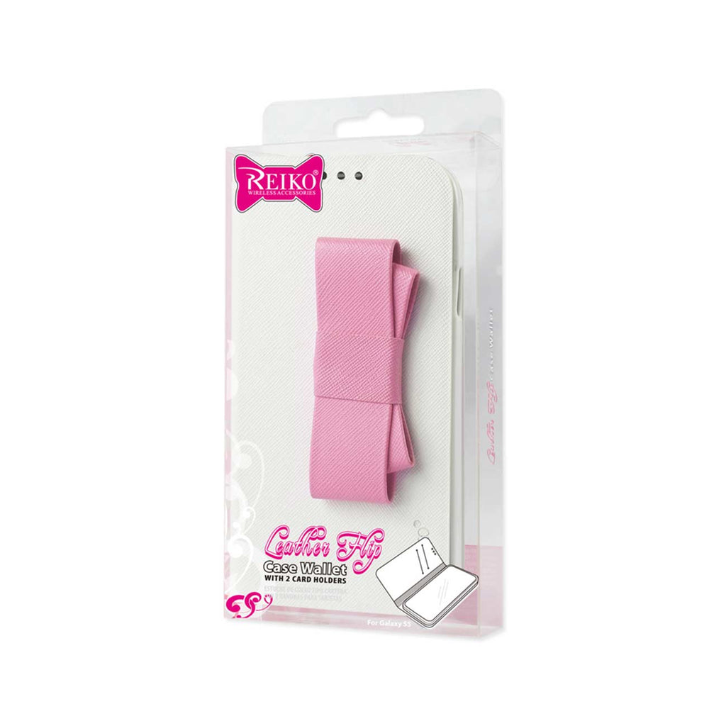 Reiko Samsung Galaxy S5 Folio Wallet Cases-White Pink