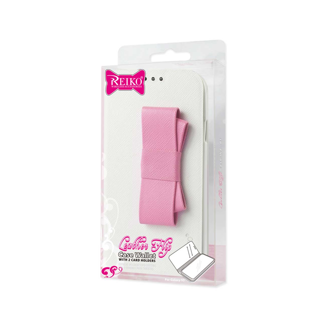 Reiko Samsung Galaxy S5 Folio Wallet Cases-White Pink