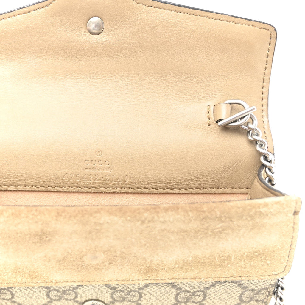 GG Supreme Monogram Super Mini Dionysus Shoulder Bag Taupe