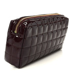 Patent Calfskin Carre Quilted Cassandre Pouch On Chain Purple