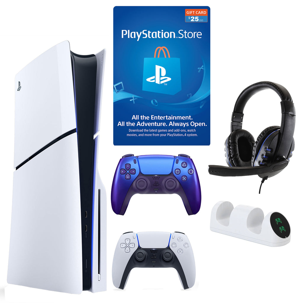 PS5 Slim with $25 PSN, Extra Controller & Accessories