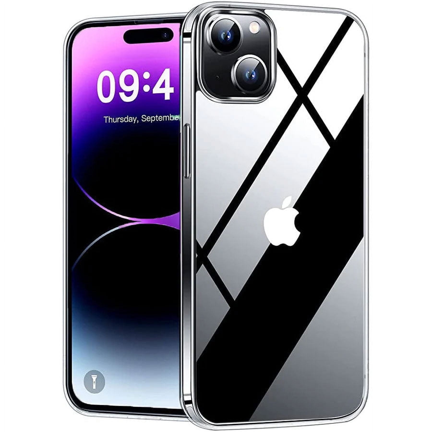Entronix Case Compatible with iPhone 15 - [Hard Back] Slim Clear